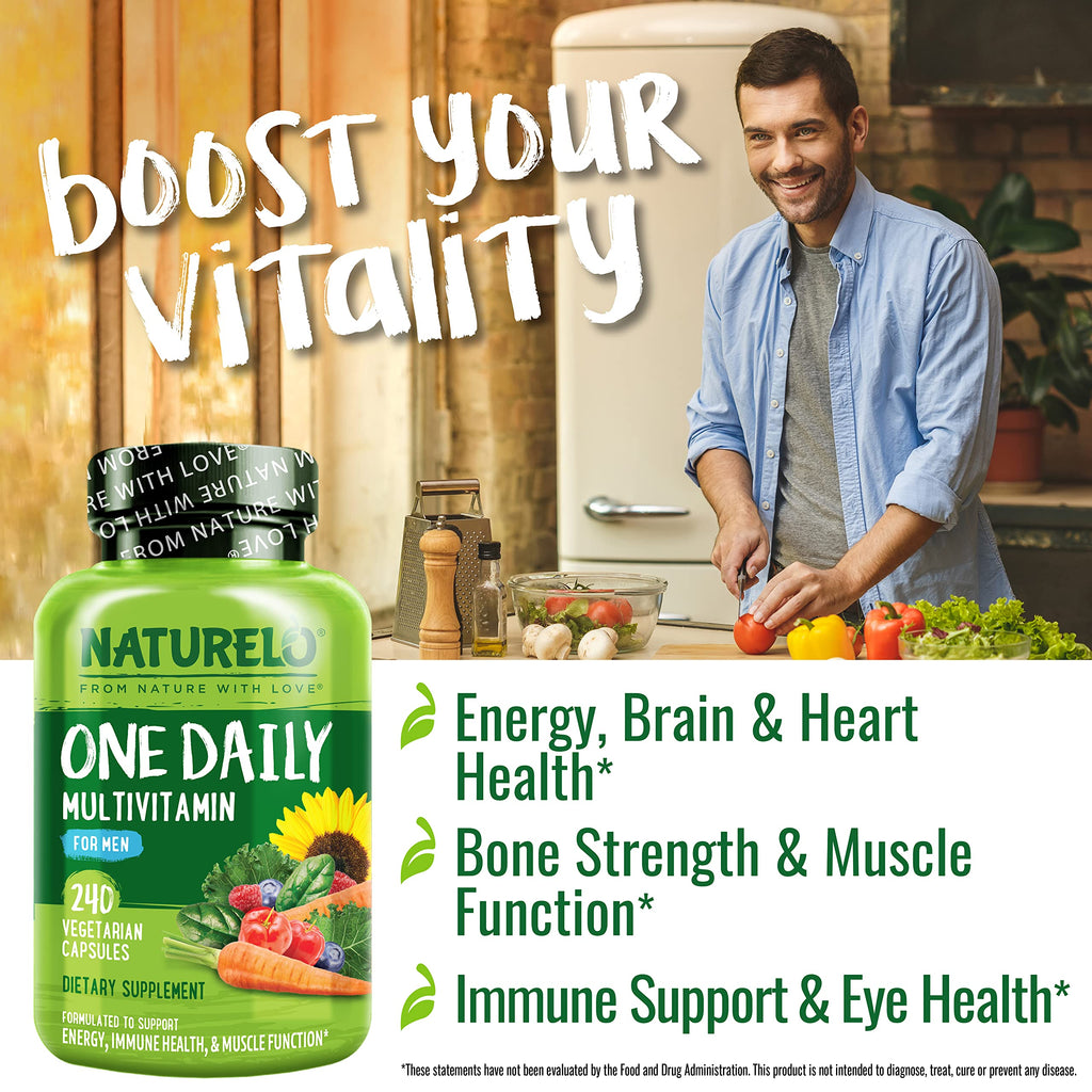 NATURELO Multivitamin for Men One Daily - 240 Vegetarian Capsules - image 2