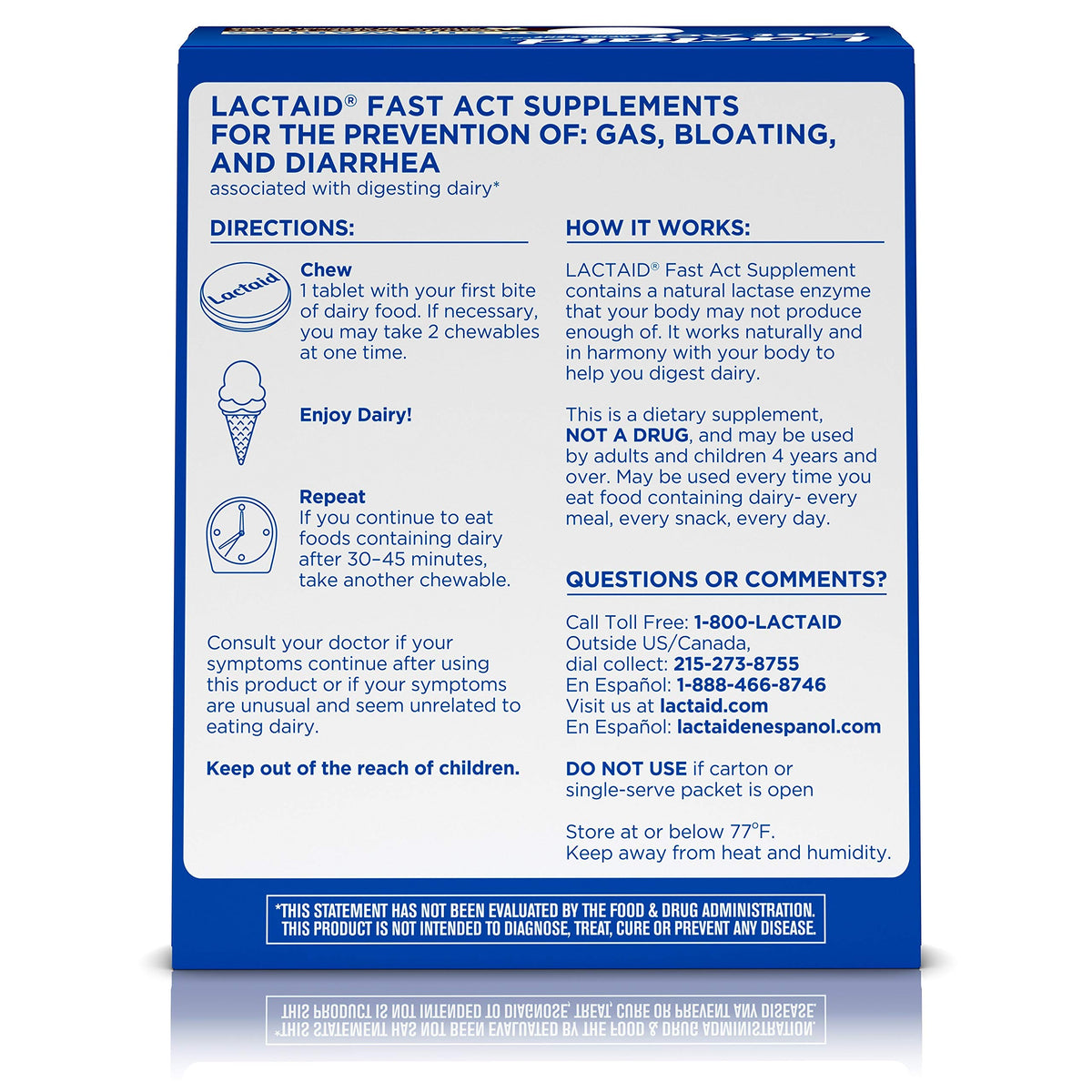 Lactaid Fast Act Lactose Intolerance Chewables Vanilla Twist - 32 Packs - image 3
