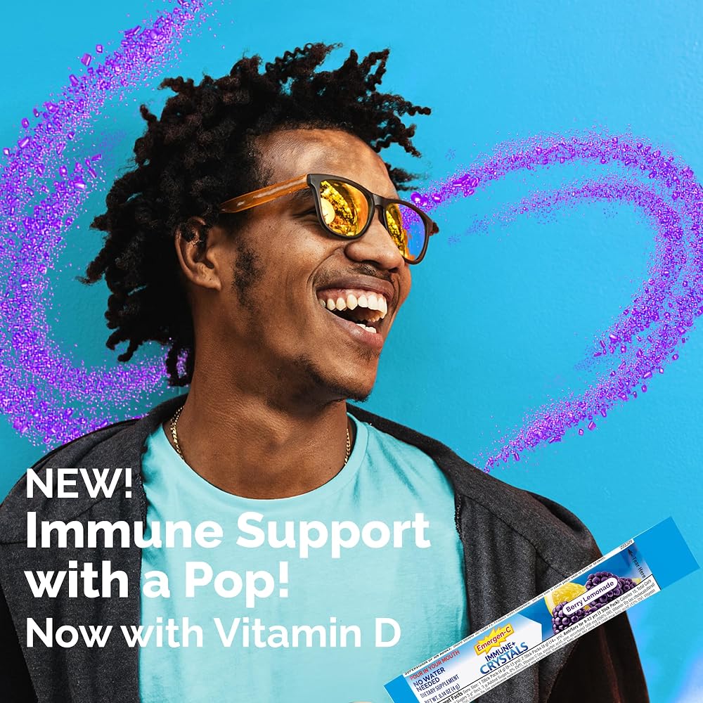 Emergen-C Immune Plus Crystals Berry Lemonade - 28 Stick Packs - image 2