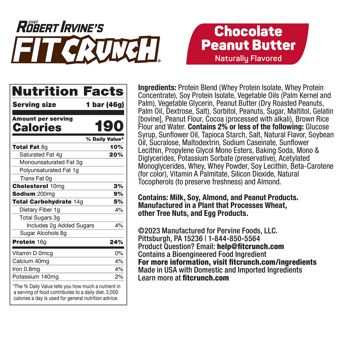 Fit Crunch Snack Size Protein Bar Chocolate Peanut Butter - 9 Bars - image 2