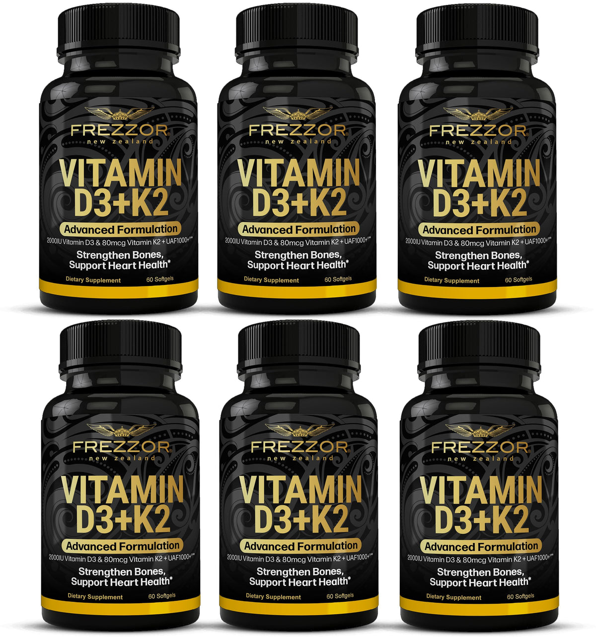 FREZZOR Vitamin D3 and K2 Softgels 2000 IU - 360 Softgels