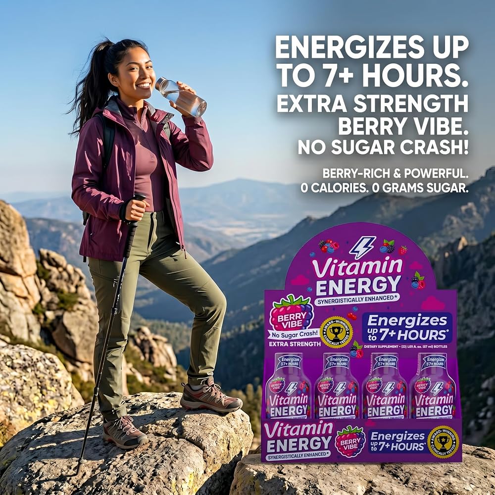 Vitamin Energy Berry Vibe Extra Strength Energy Shot - 48 Pack - image 5
