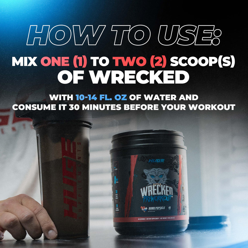 Huge Supplements Wrecked Pre Workout, Advanced Formula, Boosts