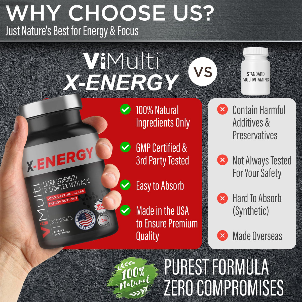 ViMulti X-Energy B Complex with Acai - 60 Capsules - image 5