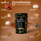 KIKI Green Mushroom Powder Extract - The 8 Mushrooms Supplement Blend