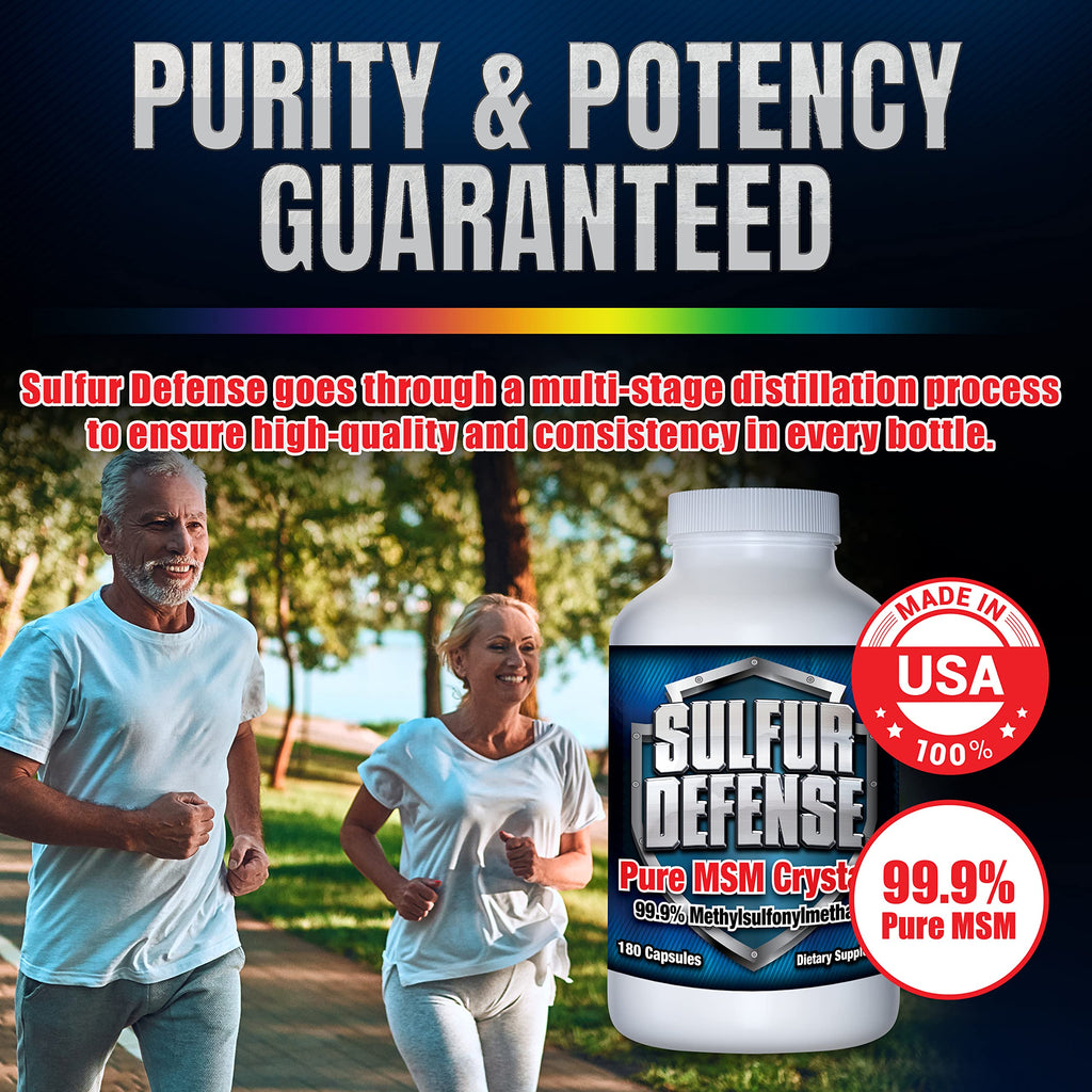 7 Lights Sulfur Defense Opti-MSM 99.9% Pure MSM Powder - 180 Capsules - image 3