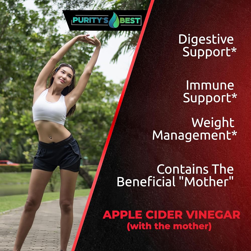 Purity's Best Apple Cider Vinegar with The Mother 300 mg - 200 Capsules - image 4