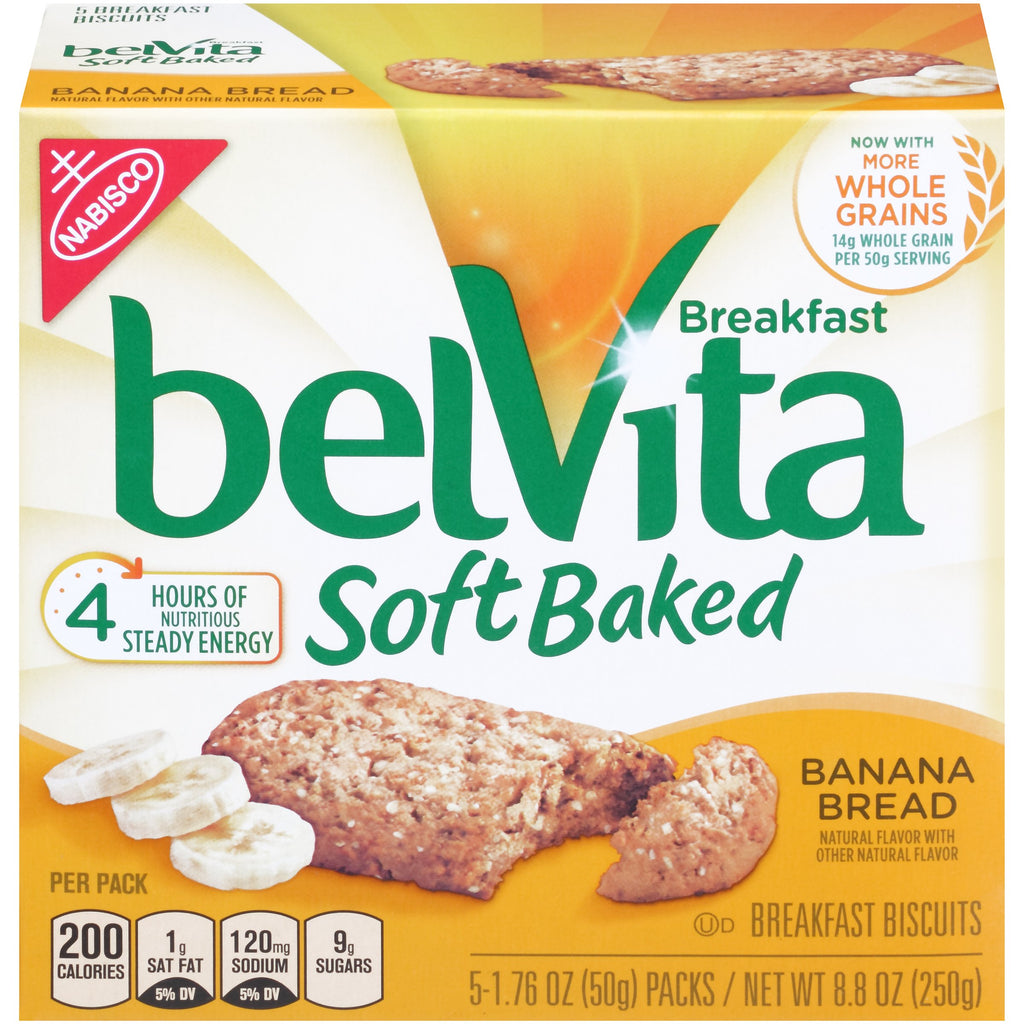BelVita Banana Bread Soft Baked Breakfast Biscuits - 5 Pack