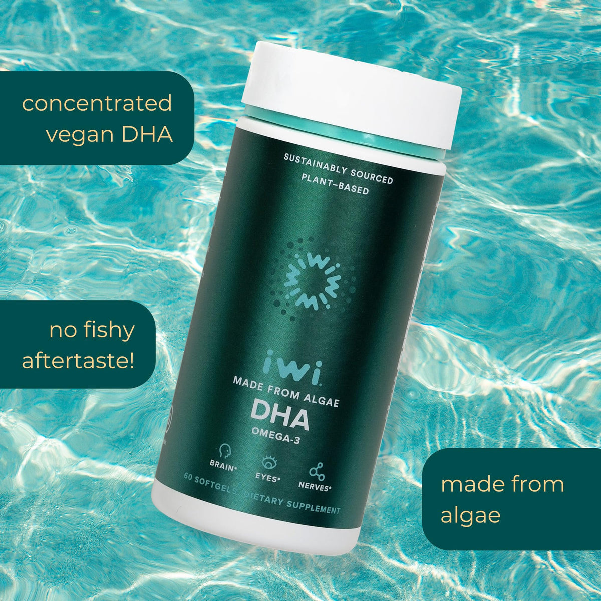 Iwi DHA Omega-3 Plant-Based Algae Brain Support - 60 Softgels - image 4