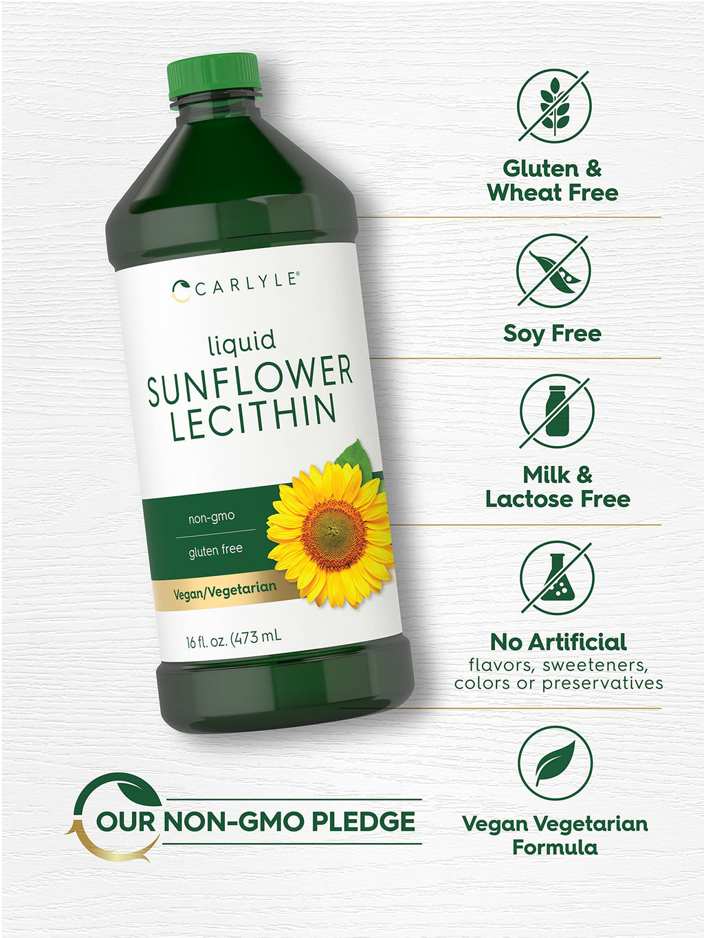 Carlyle Sunflower Lecithin Liquid - 16 fl oz (Pack of 2) - image 4