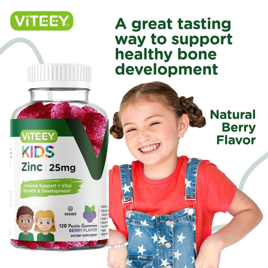 Viteey Zinc for Kids Gummies 25mg - 120 Gummies - image 6