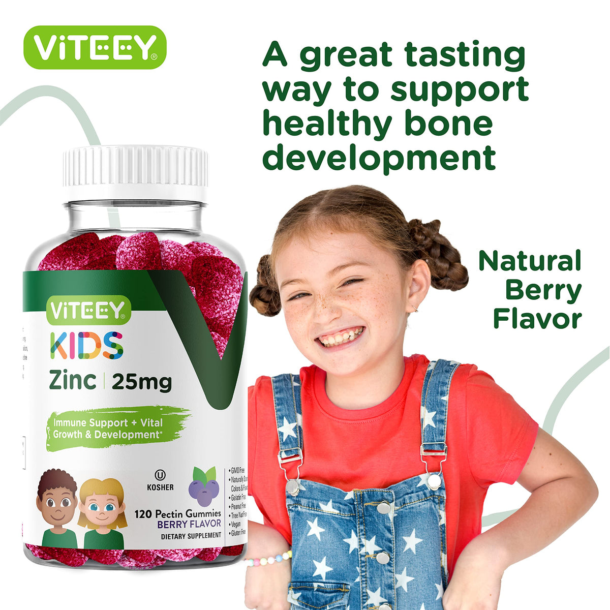 Viteey Zinc for Kids Gummies 25mg - 120 Gummies - image 6
