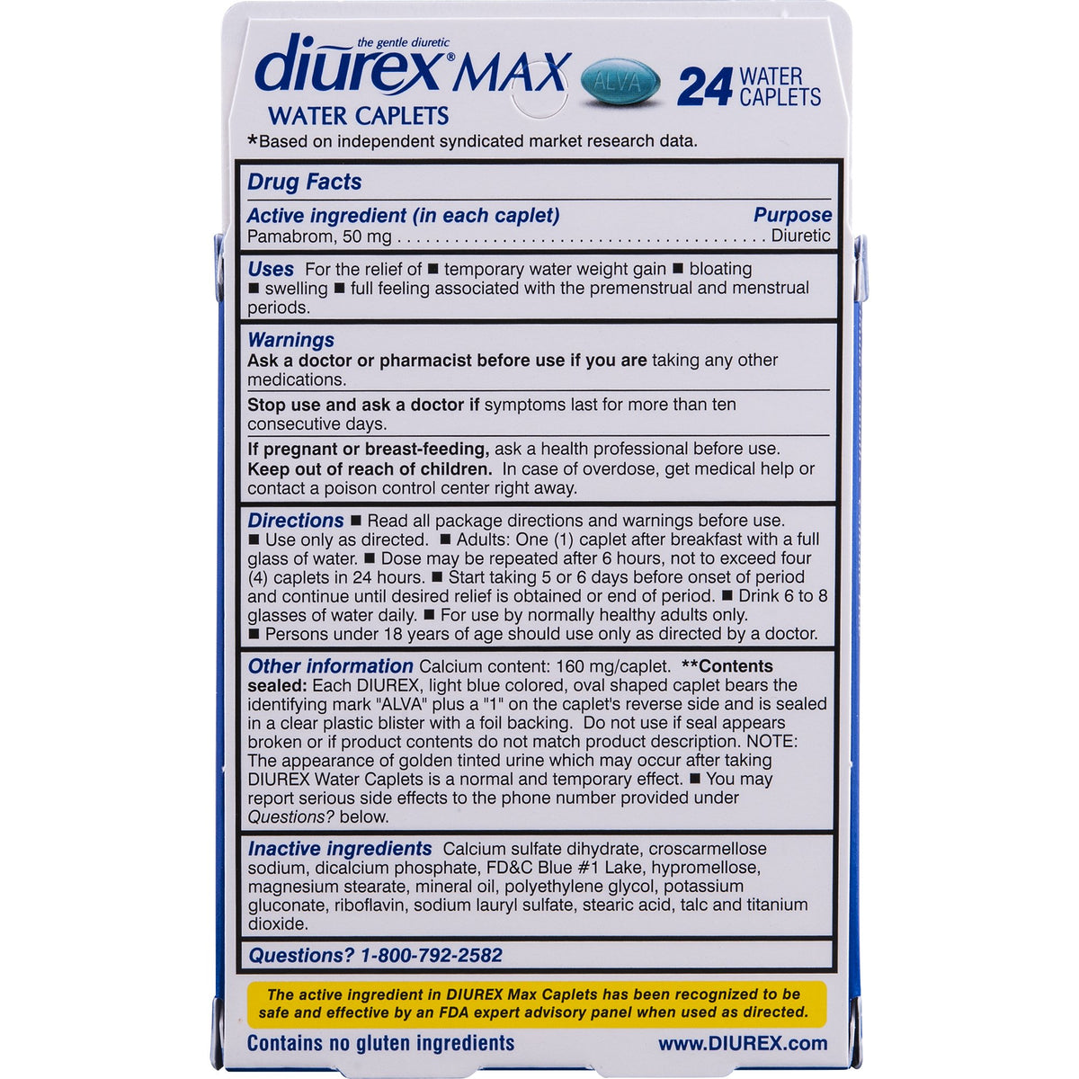 Diurex Max Water Caplets Caffeine Free - 48 Caplets - image 5
