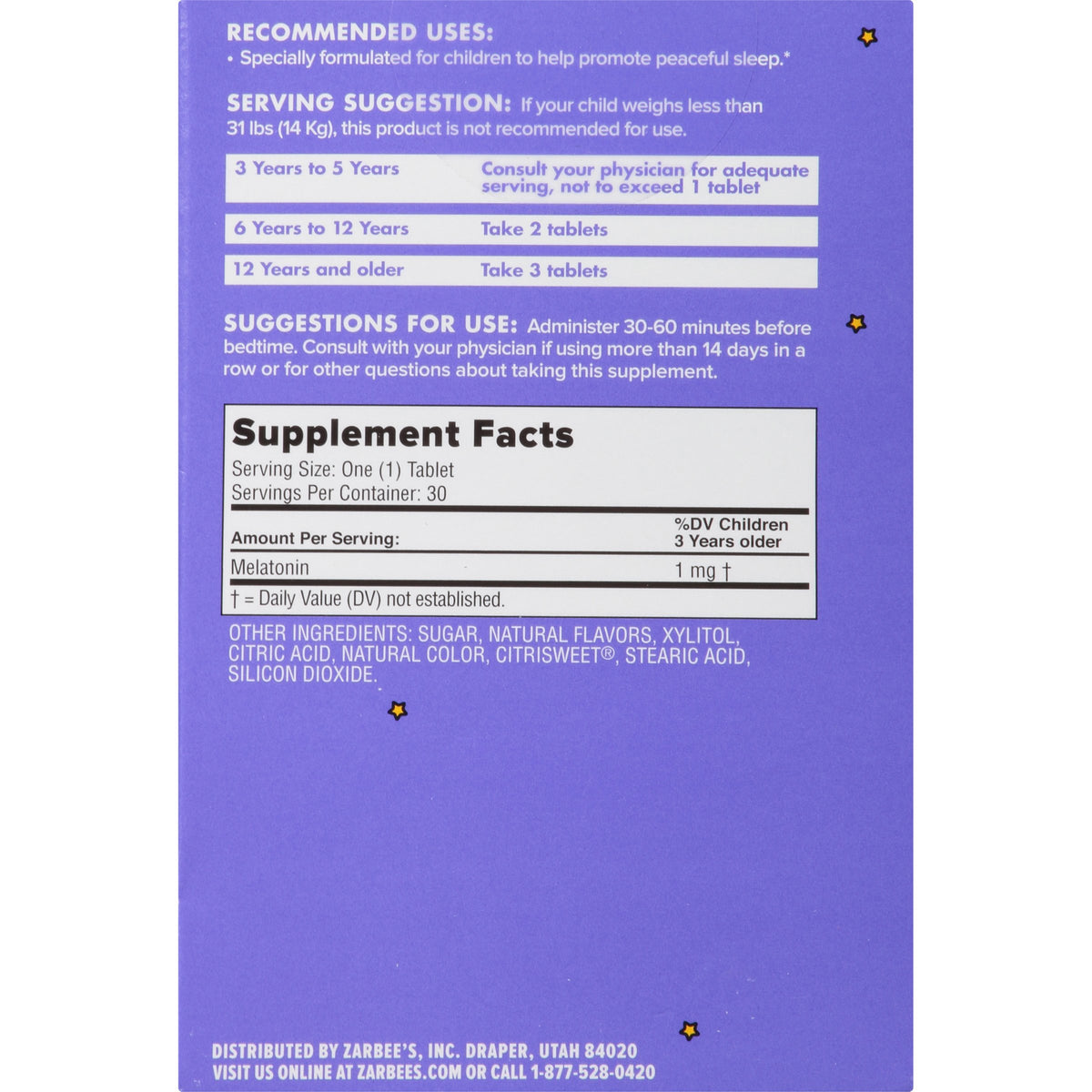 Zarbee's Naturals Children's Sleep Melatonin Chewable Tablets - 60 Count - image 3