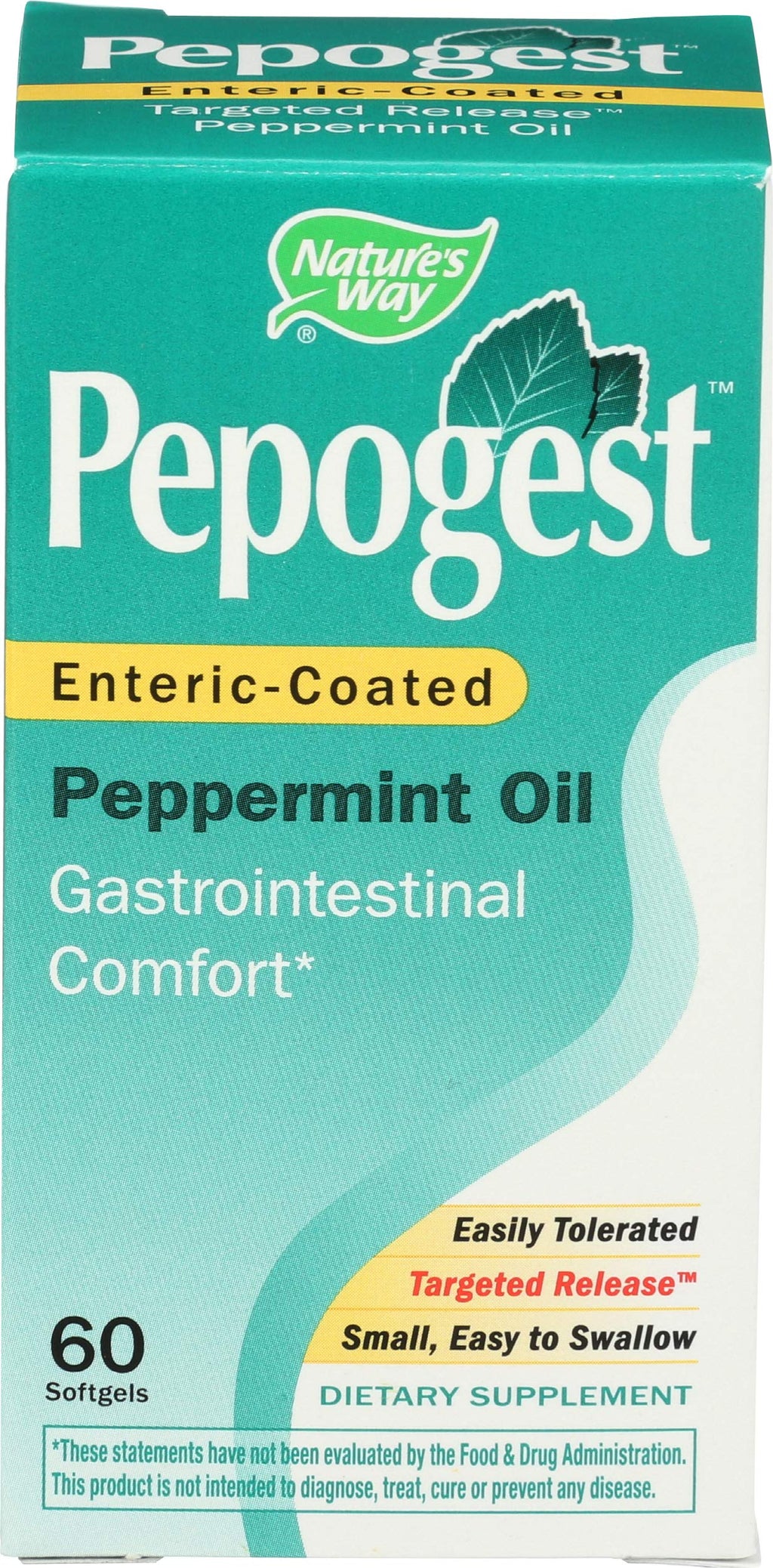 Nature's Way Pepogest EC Peppermint Oil - 60 Softgels