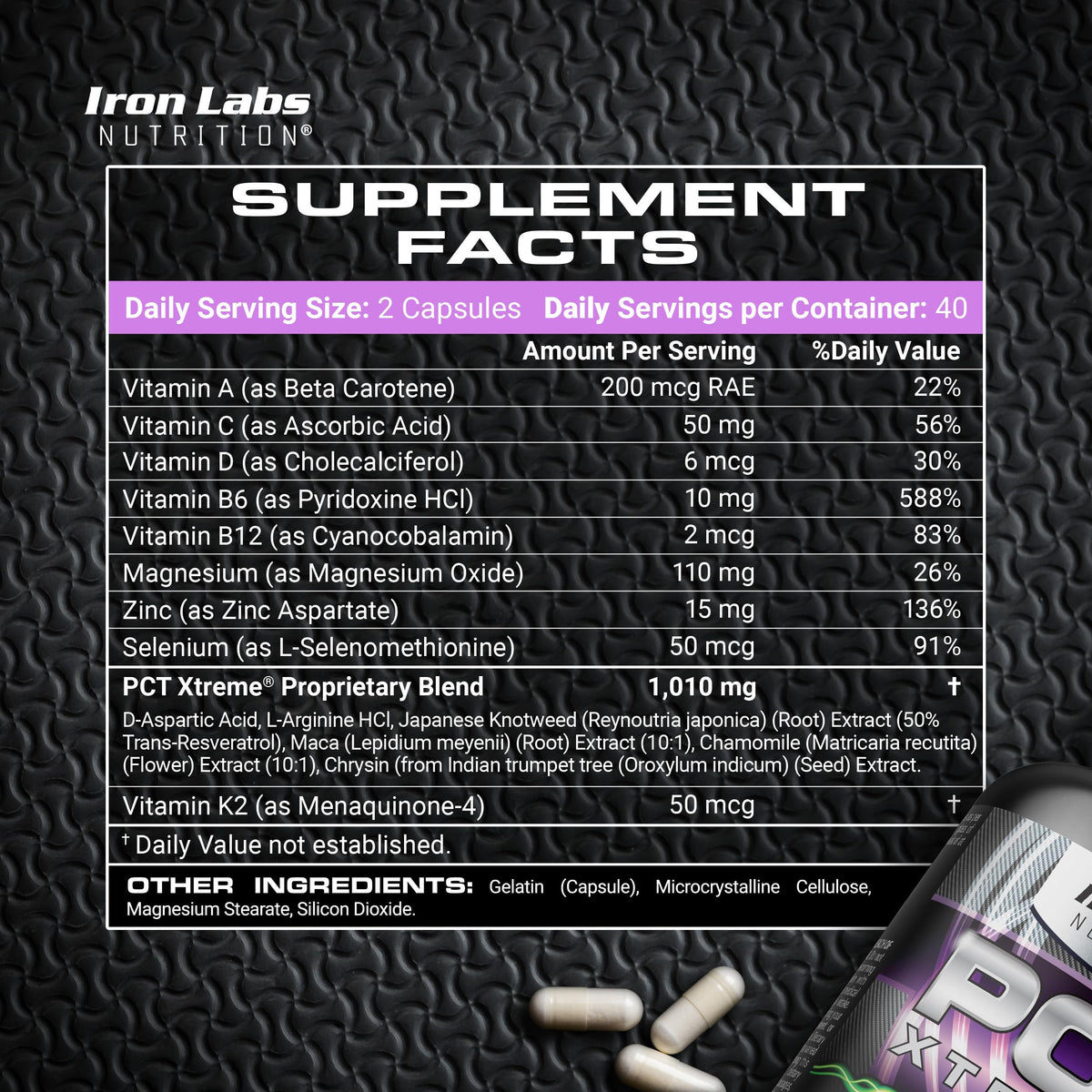 Iron Labs Nutrition PCT Xtreme Post Cycle Support - 80 Capsules - image 2