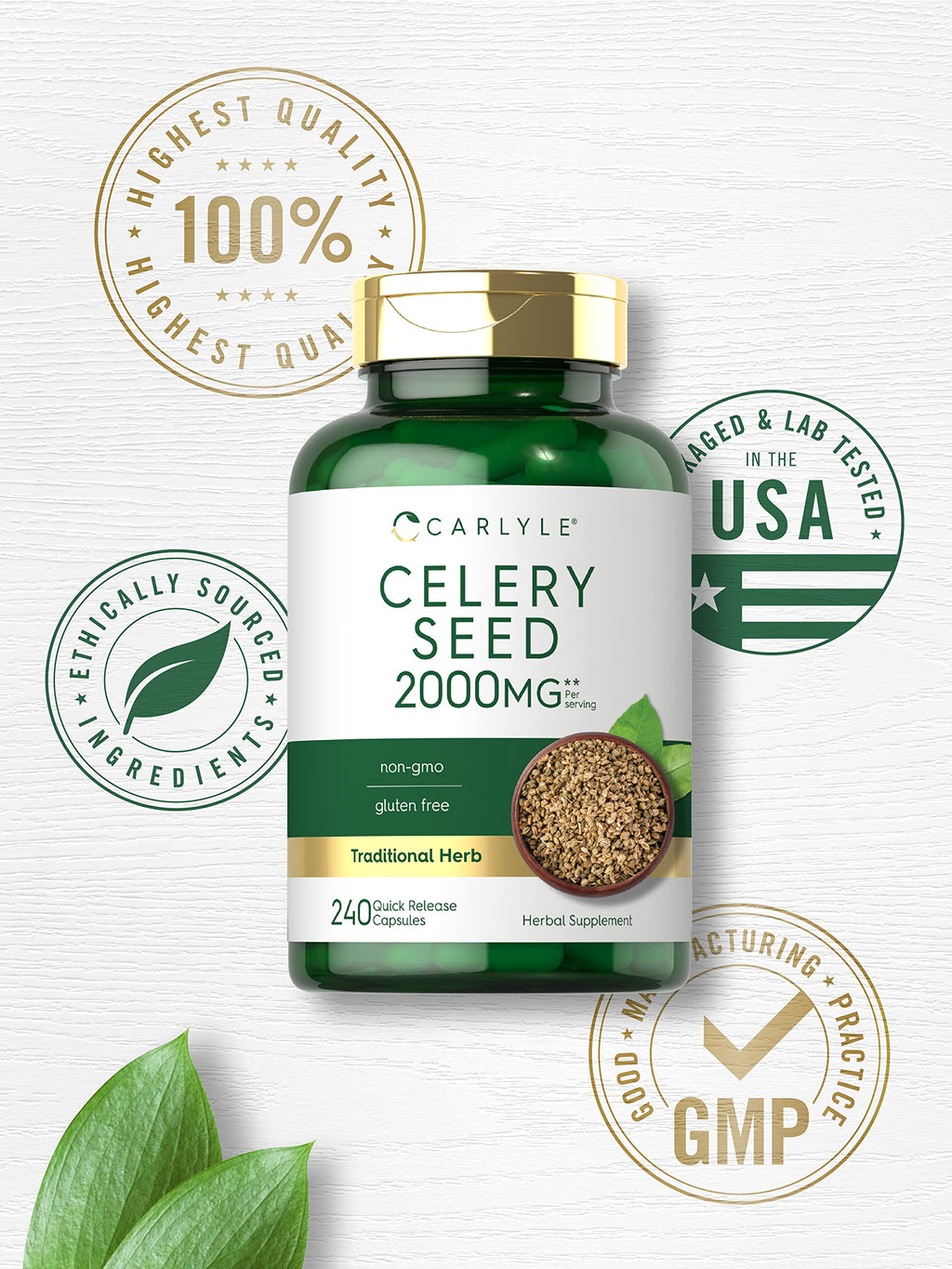 Carlyle Celery Seed Extract Capsules - 240 Count - image 5