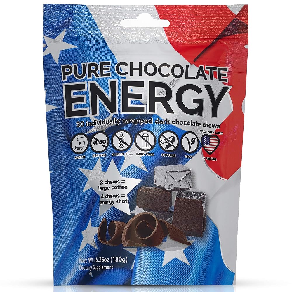 Purity & Grace Pure Chocolate Energy Chews with Caffeine - 30 Count
