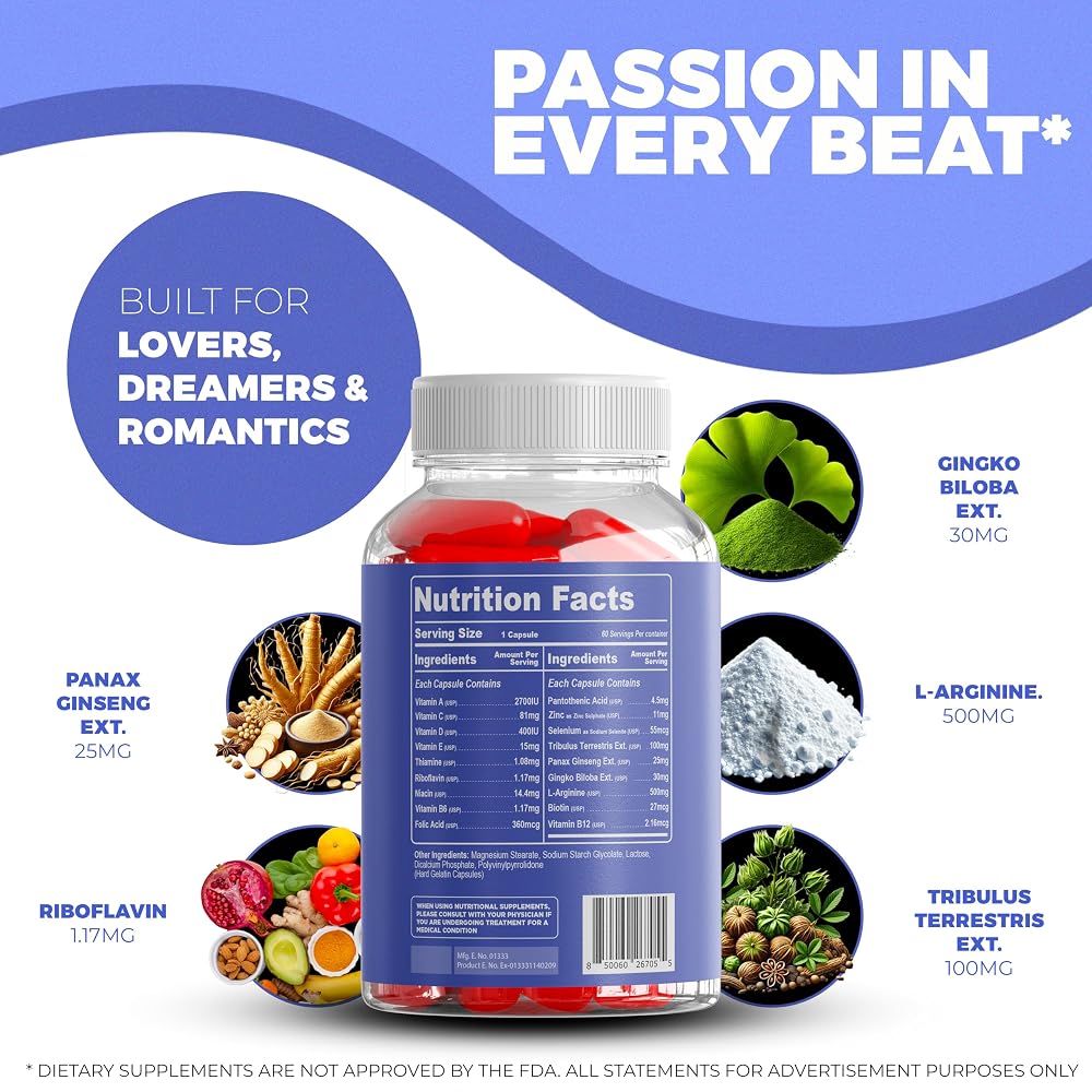 Stemox Love Rhythms L-Arginine & Tribulus Terrestris - 60 Capsules - image 3