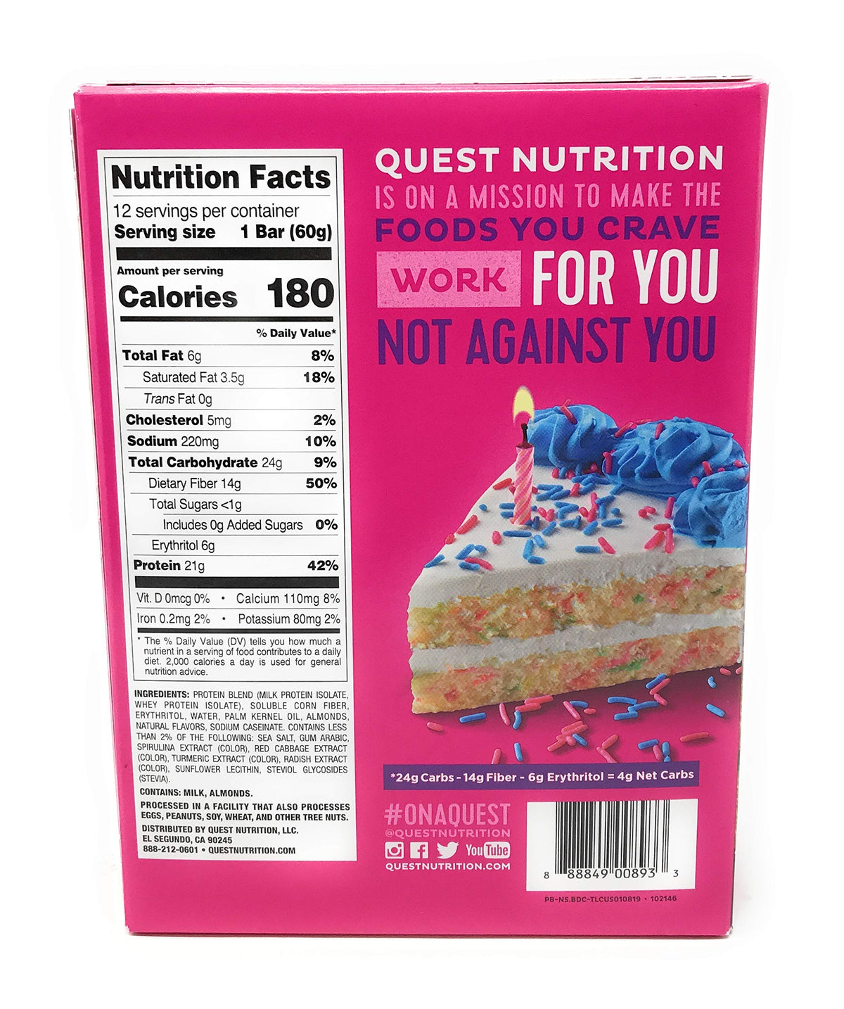 Quest Bar Birthday Cake Protein Bar - 12 Pack - image 2