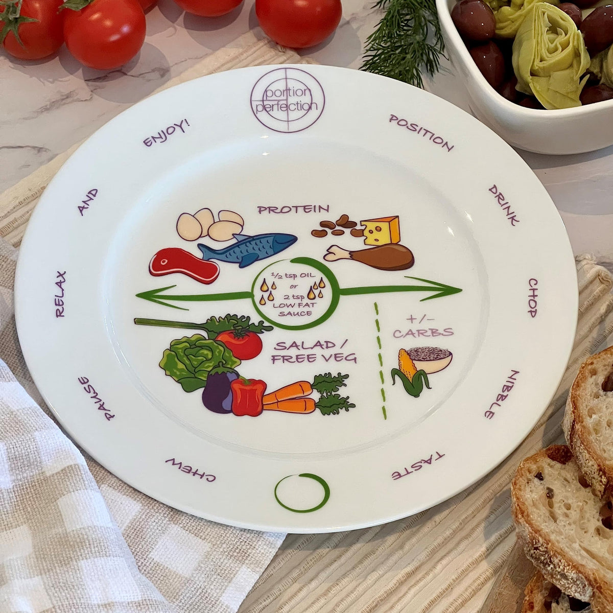 Portion Perfection Melamine Bariatric Portion Control Plate 8" - 1 Pack - image 7