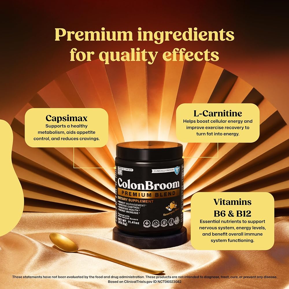 ColonBroom Premium Psyllium Husk Fiber Powder, Strawberry - 50 Servings - image 3