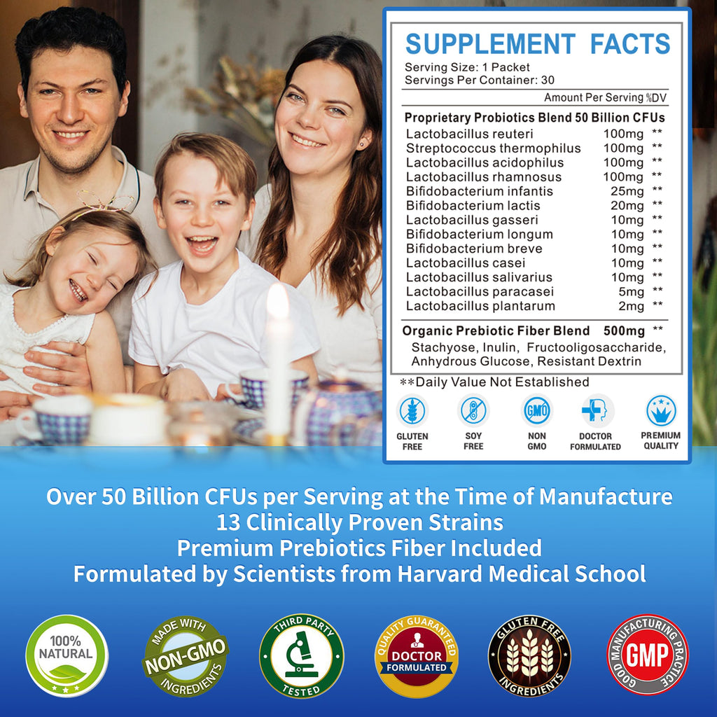ZEBORA Probiotic Powder for Women and Kids - 30 Packets - image 2