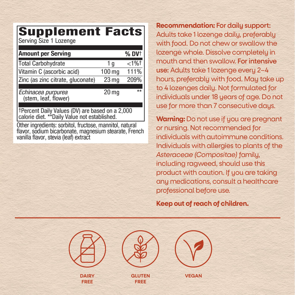 Nature's Way Zinc Lozenges with Vitamin C & Echinacea - 60 Count - image 6