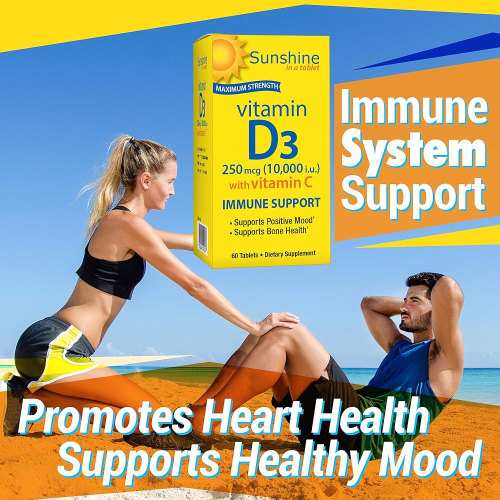 Sunshine Vitamin D 10,000 IU Tablets for Bone Strength - 30 Tablets - image 2