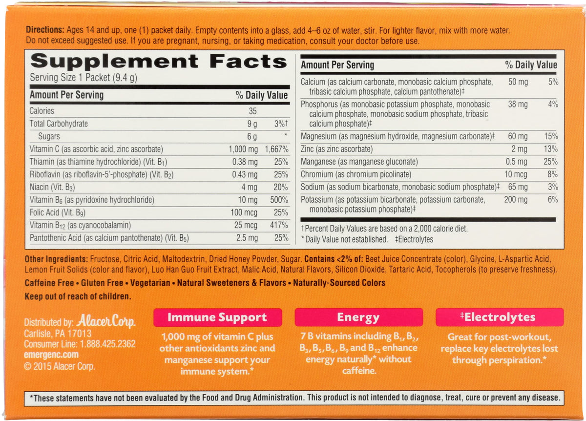 Alacer Emergen-C Pink Lemonade Vitamin C Drink Mix - 30 Packets - image 2