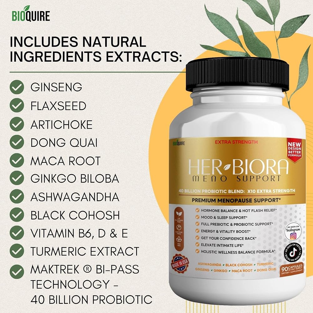 BIOQUIRE Her Biora Meno Support Menopause Probiotic - 180 Capsules - image 3