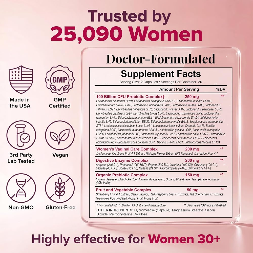 Wholesome Wellness Dr. Formulated Raw Probiotics for Women 100 Billion CFUs - image 3