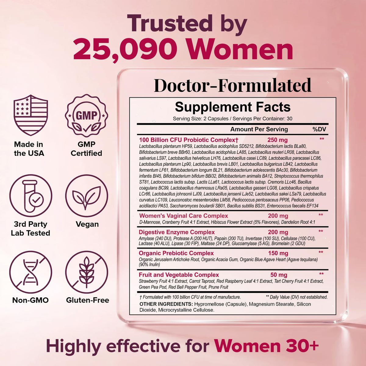 Wholesome Wellness Dr. Formulated Raw Probiotics for Women 100 Billion CFUs - image 3