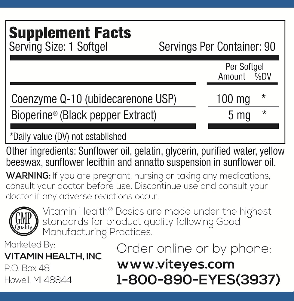 Vitamin Health Basics CoQ10 100 mg - 90 Softgels - image 2