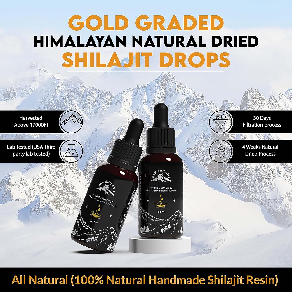 PakShilajit Gold Graded Himalayan Shilajit Liquid Drops - 30 mL - image 2