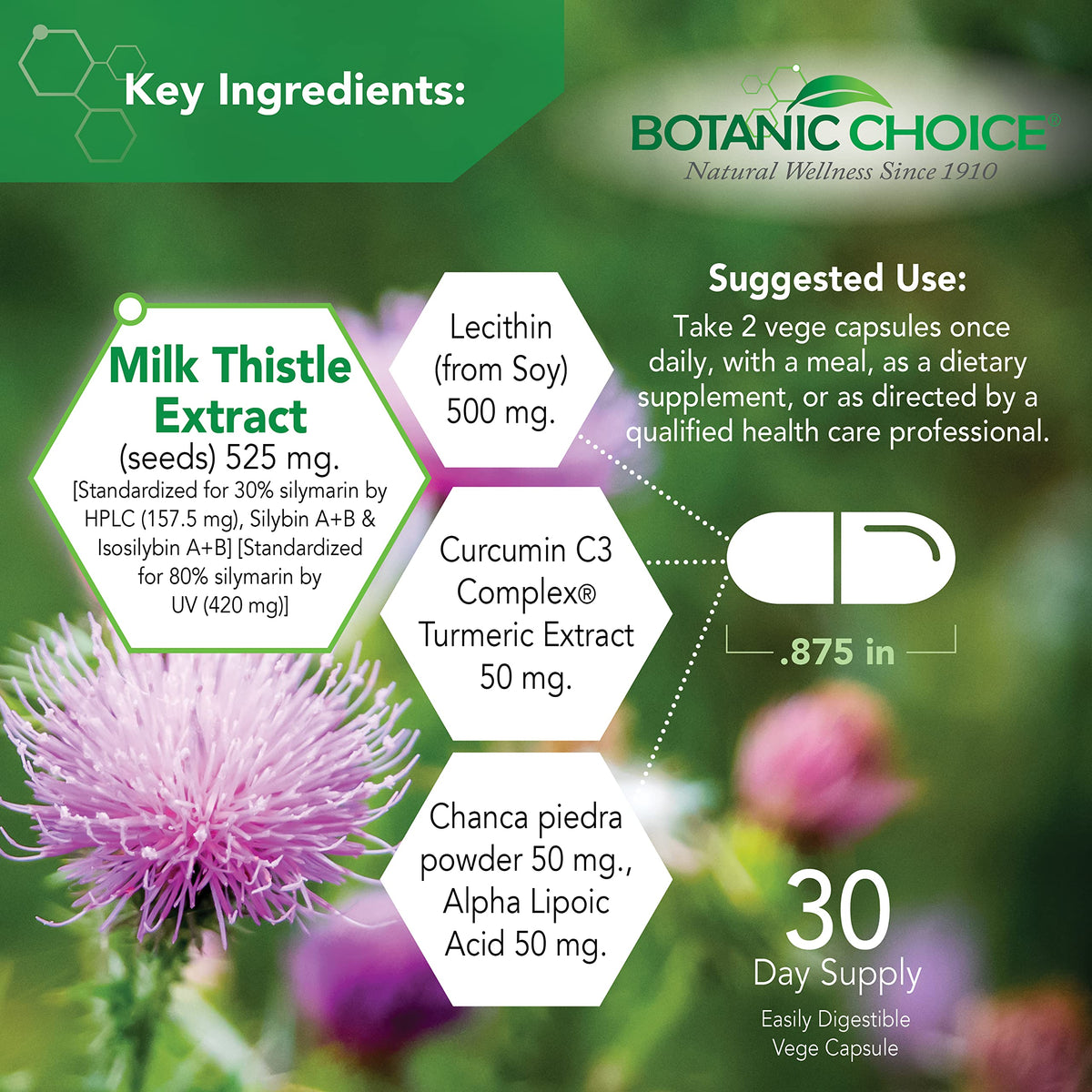 Botanic Choice Liver 10 Complex Liver Support - 60 Vegetarian Capsules - image 3