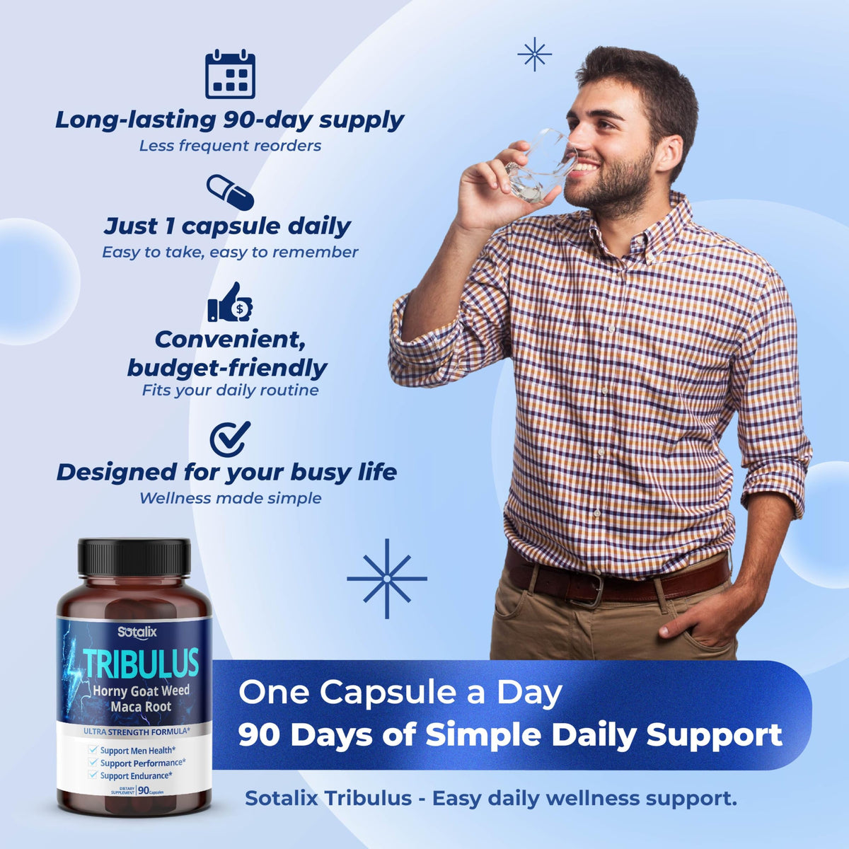Sotalix Tribulus Complex 6-in-1 with Horny Goat Weed & Maca - 90 Capsules - image 6