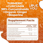 Love You Turmeric Curcumin with Ginger & BioPerine - 120 Capsules - image 3