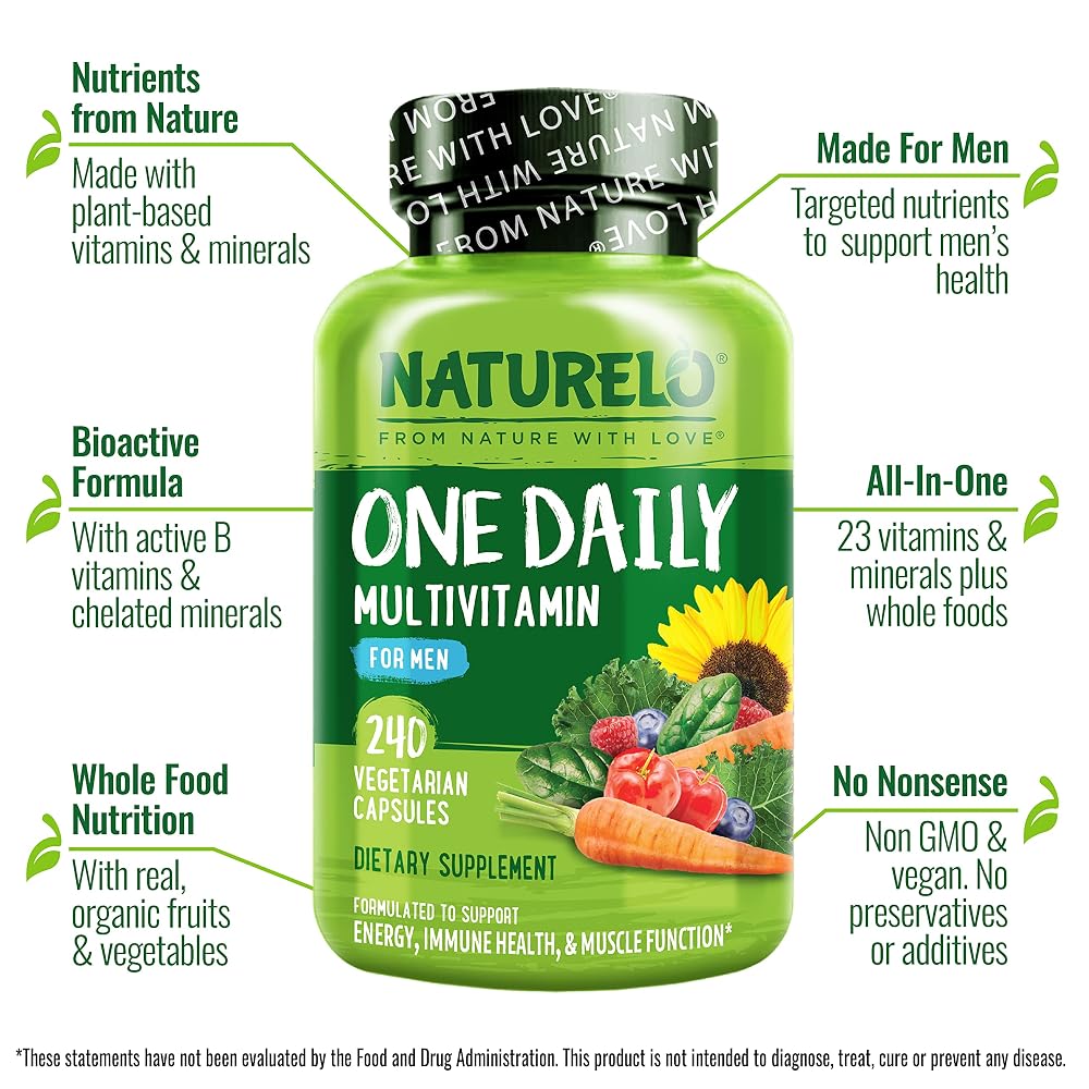 NATURELO Multivitamin for Men One Daily - 240 Vegetarian Capsules - image 4