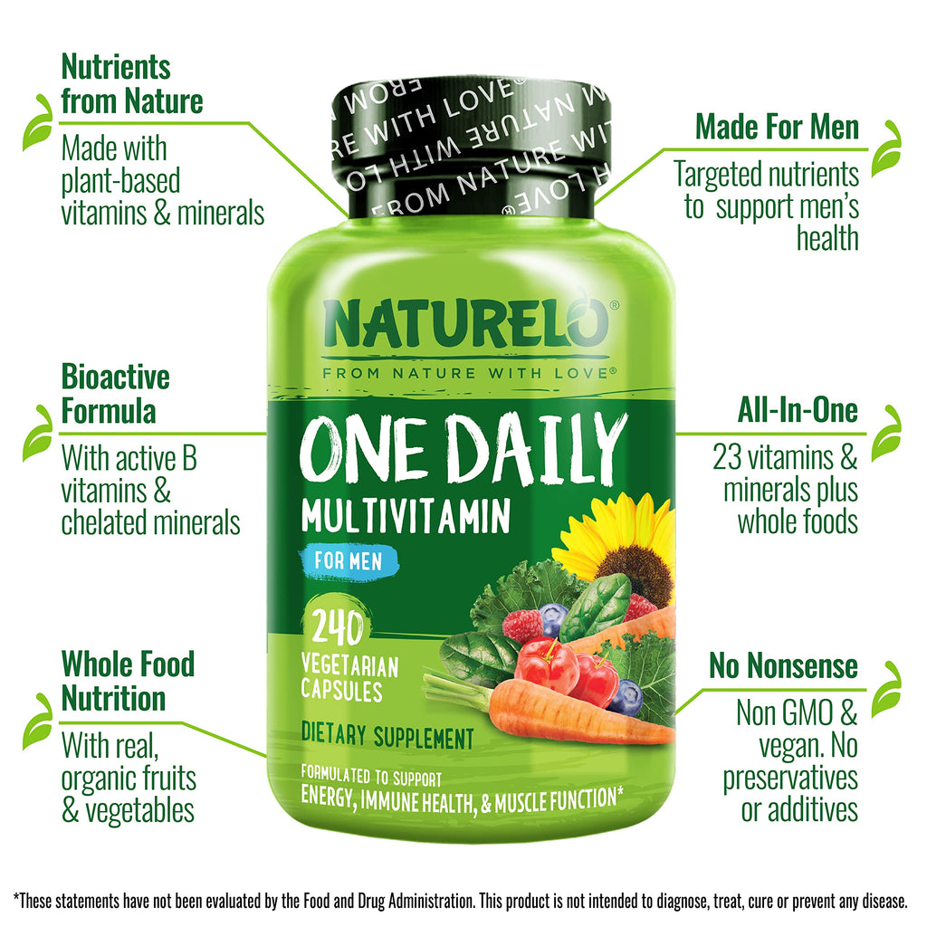 NATURELO Multivitamin for Men One Daily - 240 Vegetarian Capsules - image 4