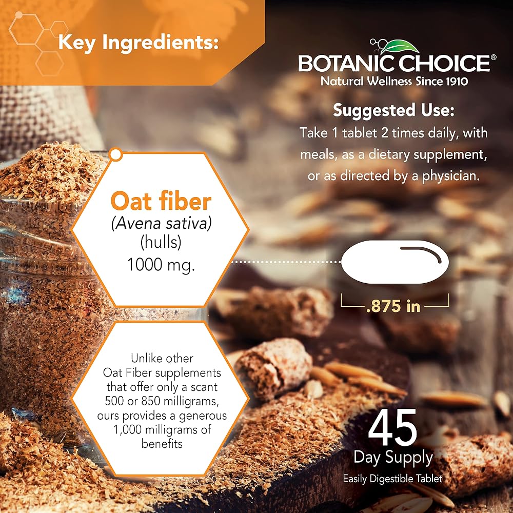 Botanic Choice Oat Fiber Supplement Digestive Support - 180 Tablets - image 3
