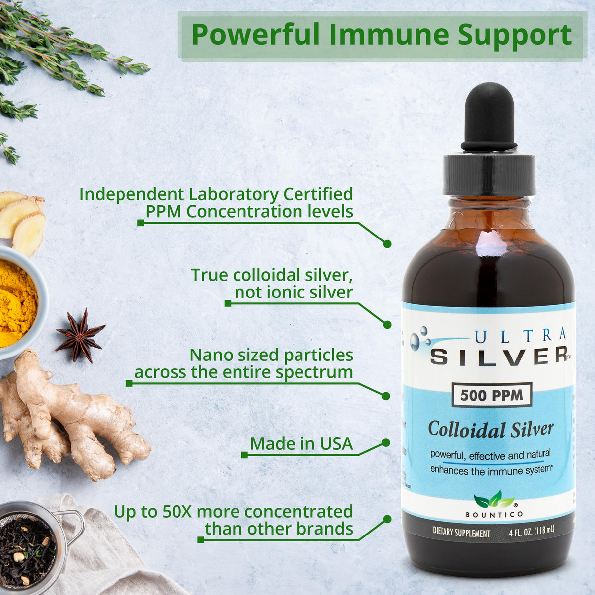 Ultra Silver Colloidal Silver 500 PPM - 4 Fl Oz Spray - image 6