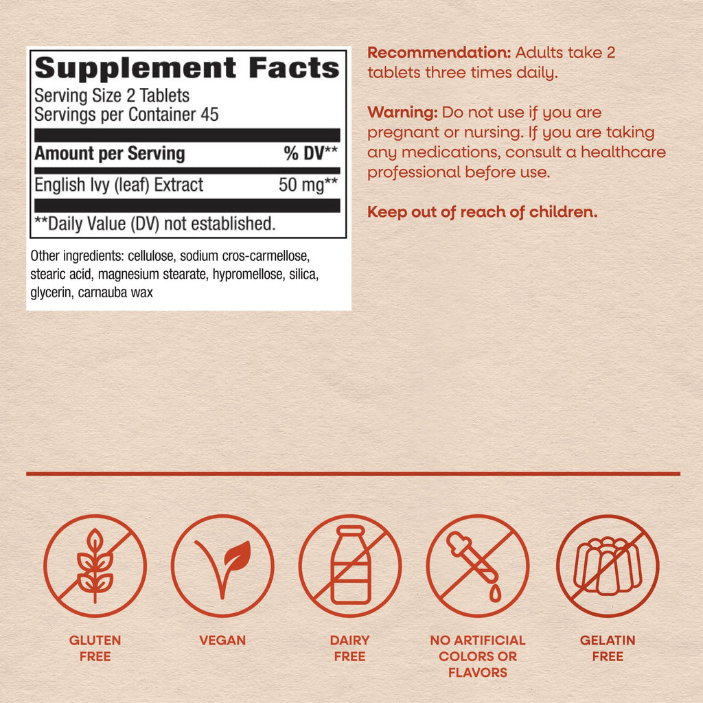 Nature's Way English Ivy Extract Respiratory Support - 90 Tablets - image 6