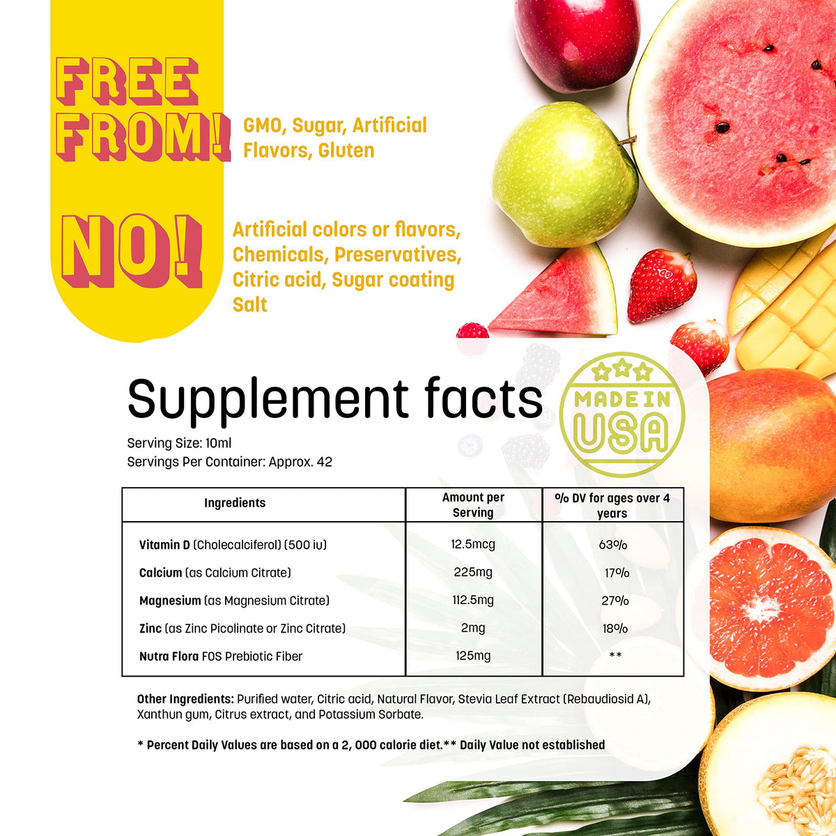 GreenPeach Organic Liquid Calcium Supplement for Kids