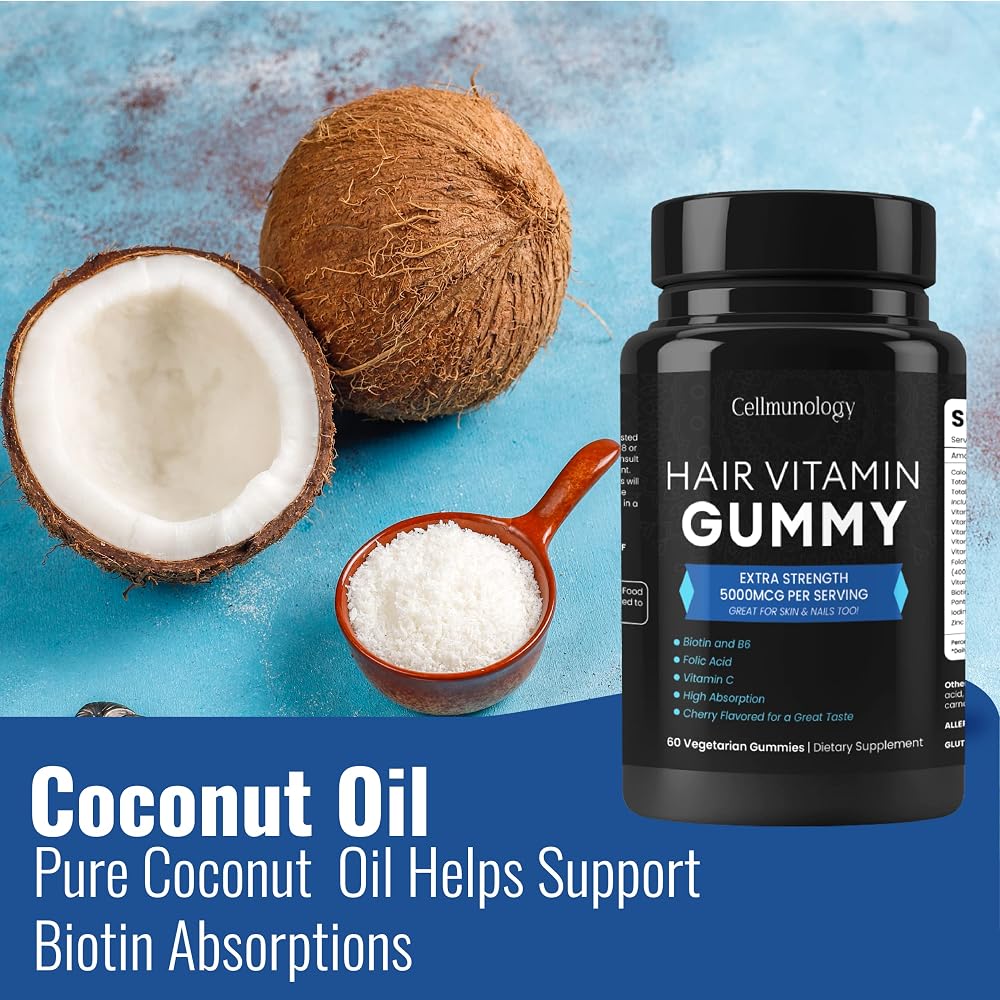 CELLMUNOLOGY Hair Vitamin Gummy with Biotin 5000 MCG - 60 Gummies - image 5
