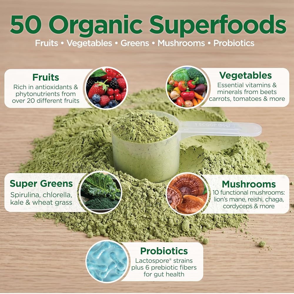 Country Farms Super Greens Natural Flavor, 50 Organic Super Foods - image 5