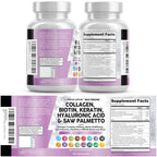 Clean Nutraceuticals Collagen Pills 1000mg Biotin 10000mcg Keratin