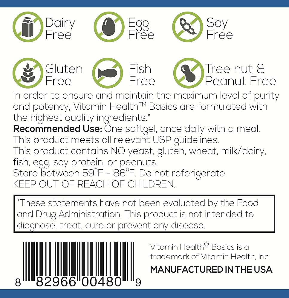 Vitamin Health Basics CoQ10 100 mg - 90 Softgels - image 3