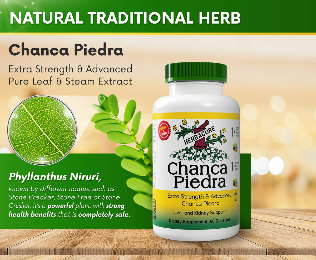 HERBACURE Chanca Piedra 500 mg Kidney Health - 60 Capsules - image 3
