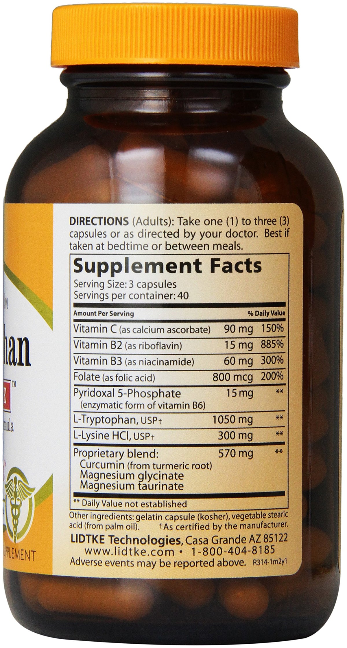 Lidtke L-Tryptophan Complete Capsules - 120 Capsules - image 3